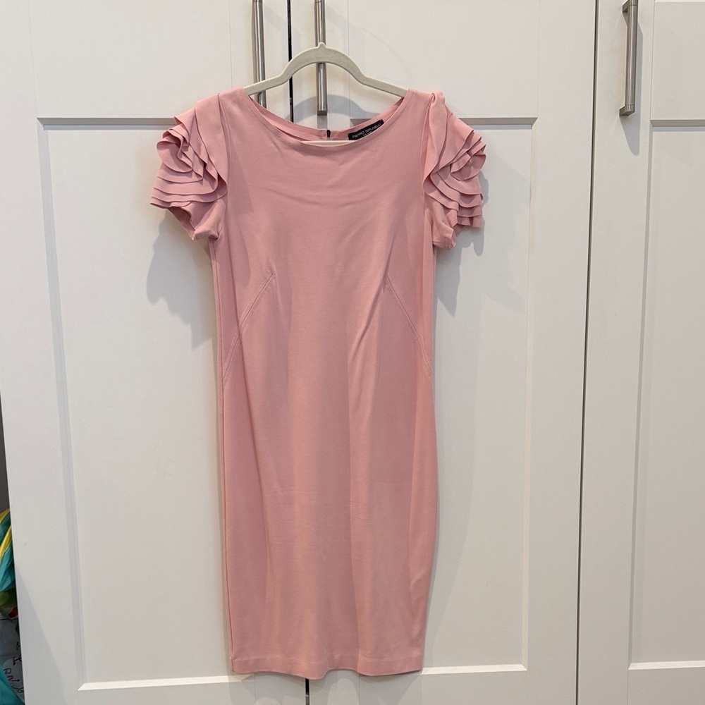 XS Pietro Brunelli Maternity Soft Pink Ruffle Sleeve Dress